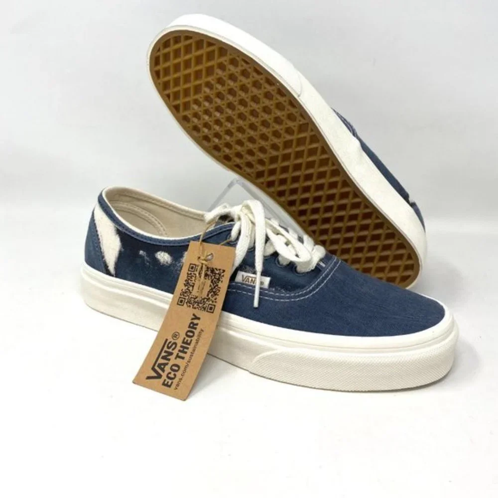 Vans Authentic Low Top Shoes Women's Size Skate Blue White Canvas VN0A5KRD8CP